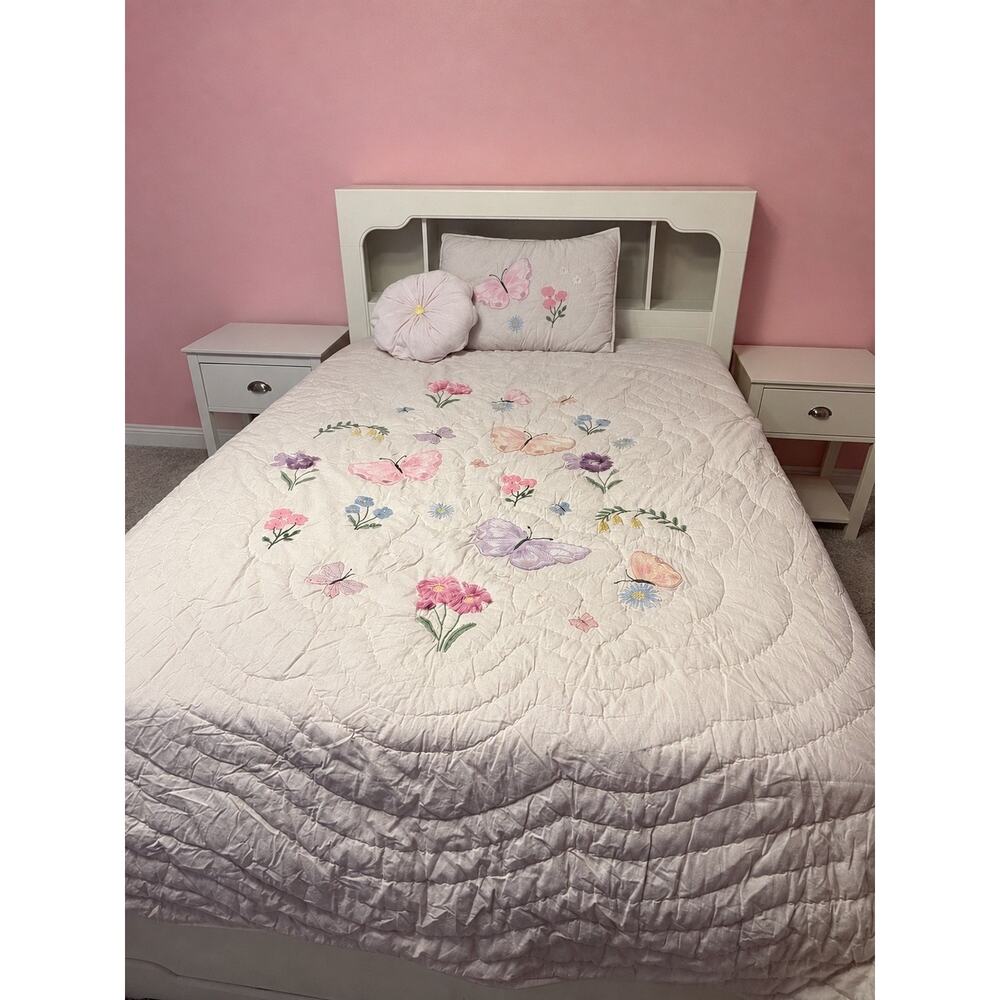 Pottery Barn Wildflower Butterfly Full/Queen Comforter Quilt Bedding SET - Picture 5 of 8
